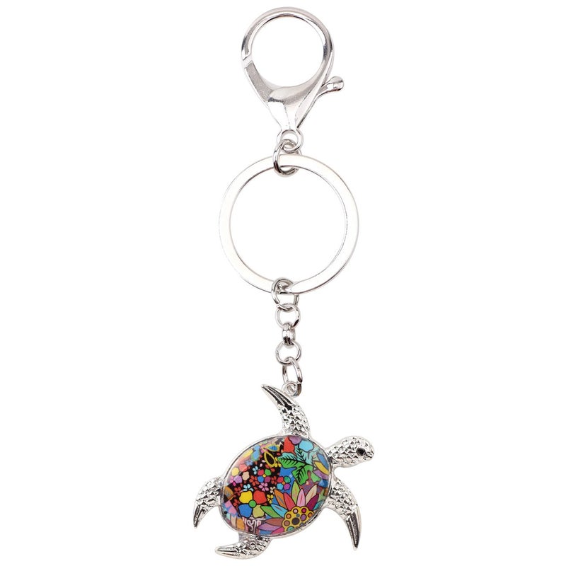 BONSNY Enamel Metal Turtle Keychain For Women Girls Gifts Car Purse bag Tortoise Pendant Charms (A) - Image 4
